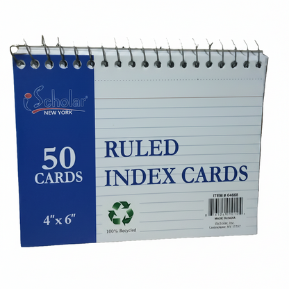 RULED INDEX CARD 4X6''