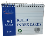 RULED INDEX CARD 4X6''