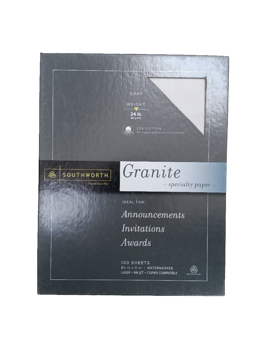 SW GRANITE PAPER GRAY LTR 24-LB
