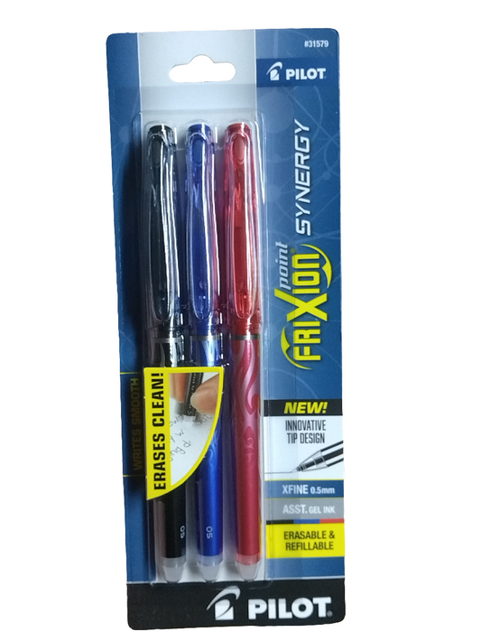 FRIXION POINT EXTRA FINE ERASE BLK\BLU\RED PQ.3