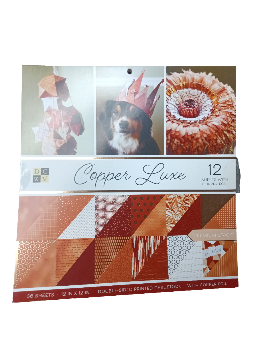 COPPER LUXE CARDSTOCK PAD FOIL 12X12 36 SHEETS