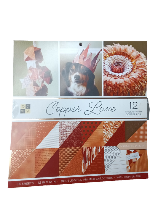 COPPER LUXE CARDSTOCK PAD FOIL 12X12 36 SHEETS