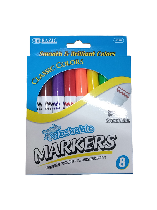 COLOR BROAD LINE JUMBO WASHABLE MARKERS PQT.8