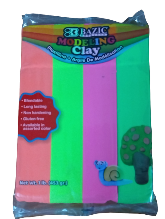 1LB 4 FLUORECENT COLOR MODELING CLAY