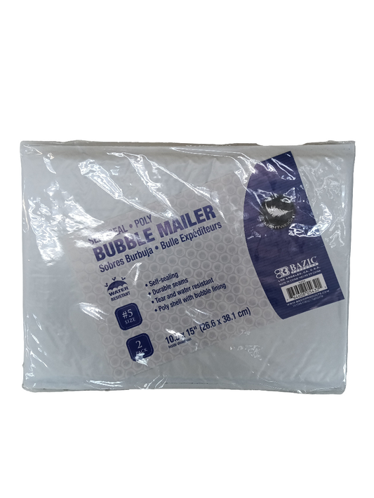 10.5X15 POLY BUBBLE MAILER 2\PACK