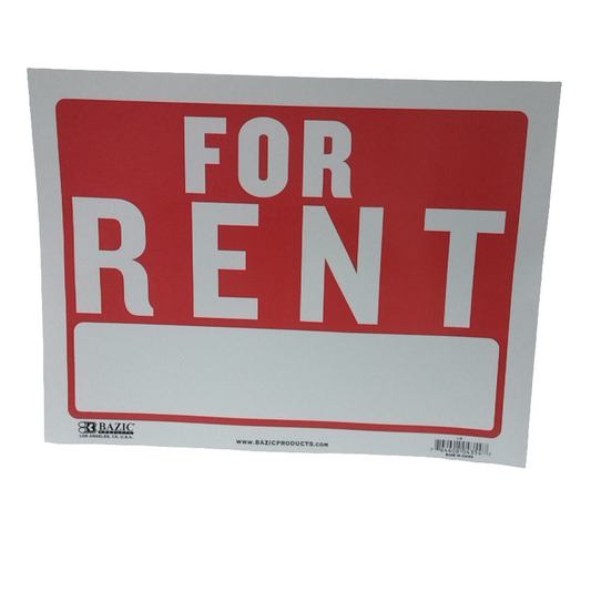 FOR RENT SIGN 12" X 16"