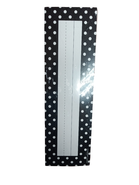 BLACK POLKA DOTS FLAT NAME PLATES 36PCS