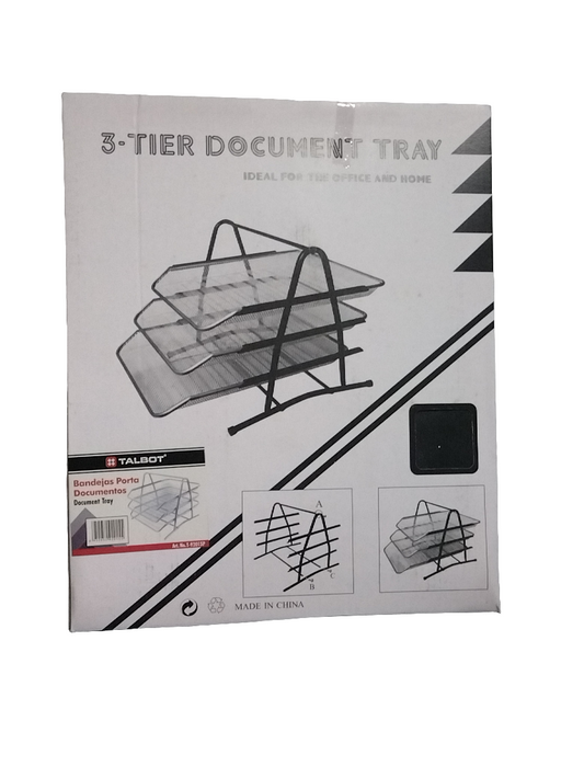 MESH: BANDEJA PARA DOC., NEGRO , 3 BANDEJAS