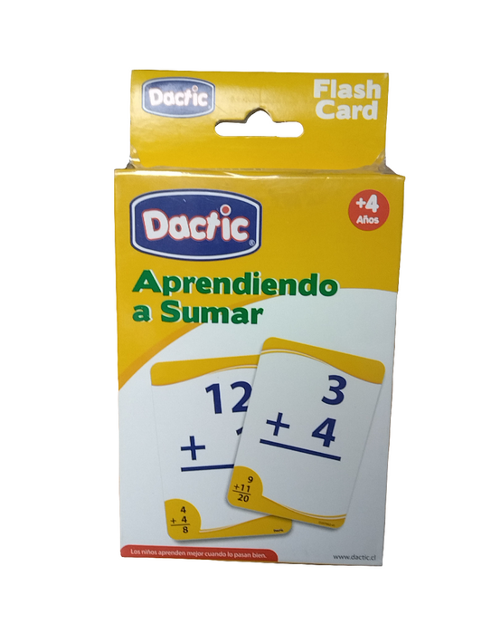 FLASH CARD APRENDIENDO A SUMAR 1 AL 12