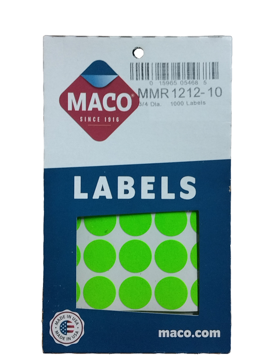CODING LABEL 3/4" GREEN GLOW 1000 PC