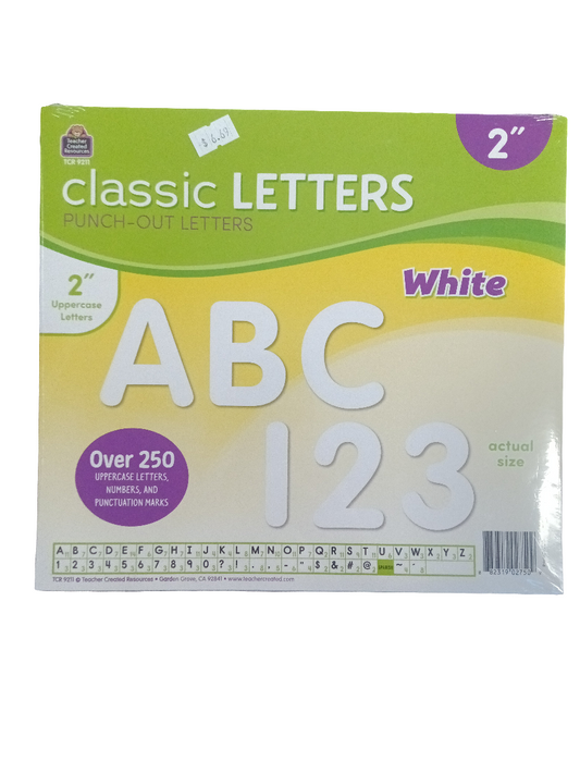 Classic Letters 2" White Uppercase