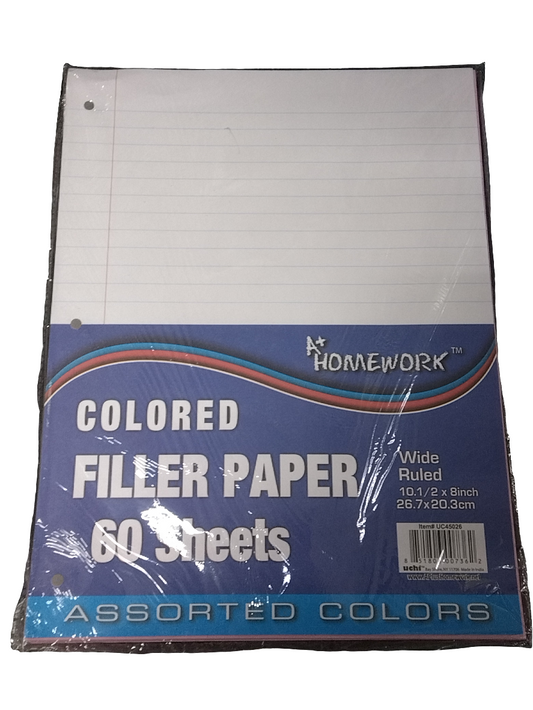 COLORED FILLER PAPER 60 SHEET