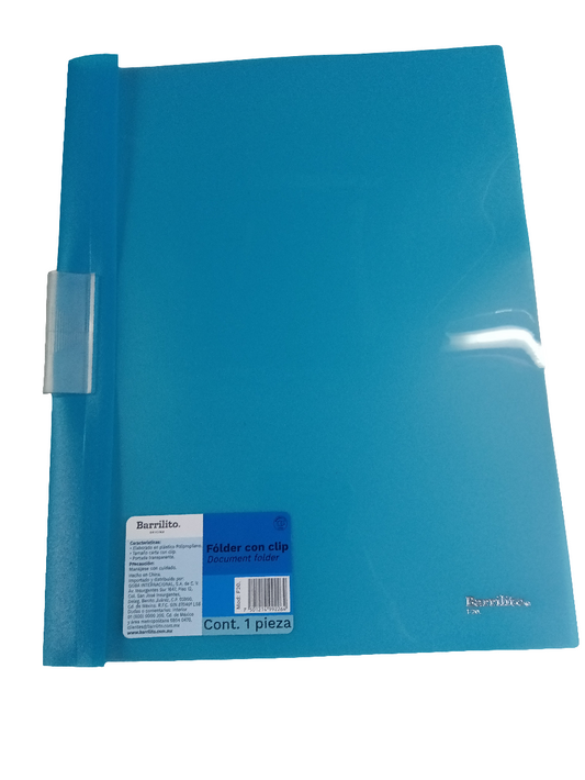 Folder Plastico c/clip LTR Asst