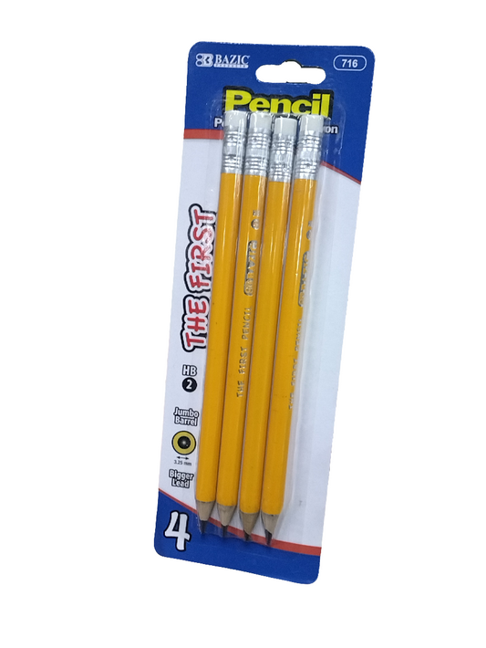 LAPIZ THE FIRST HB2 JUMBO YELLOW PQT.4