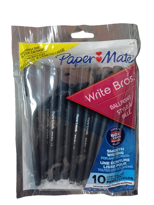 WRITE BROS BALLPOINT 10CT BLACK