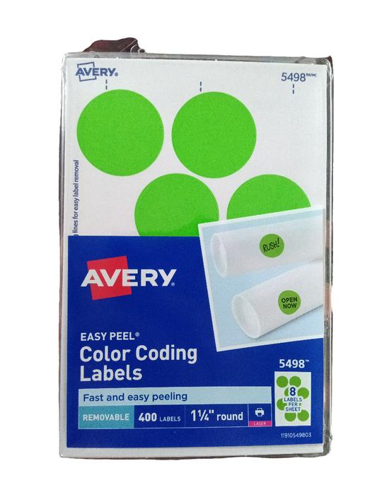 Coding Labels Neon Green 1-1/4" PQ.400