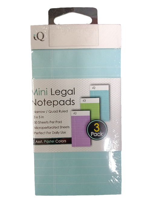 ASST. PASTEL COLORS WRITING PAD 3PK (3X5)