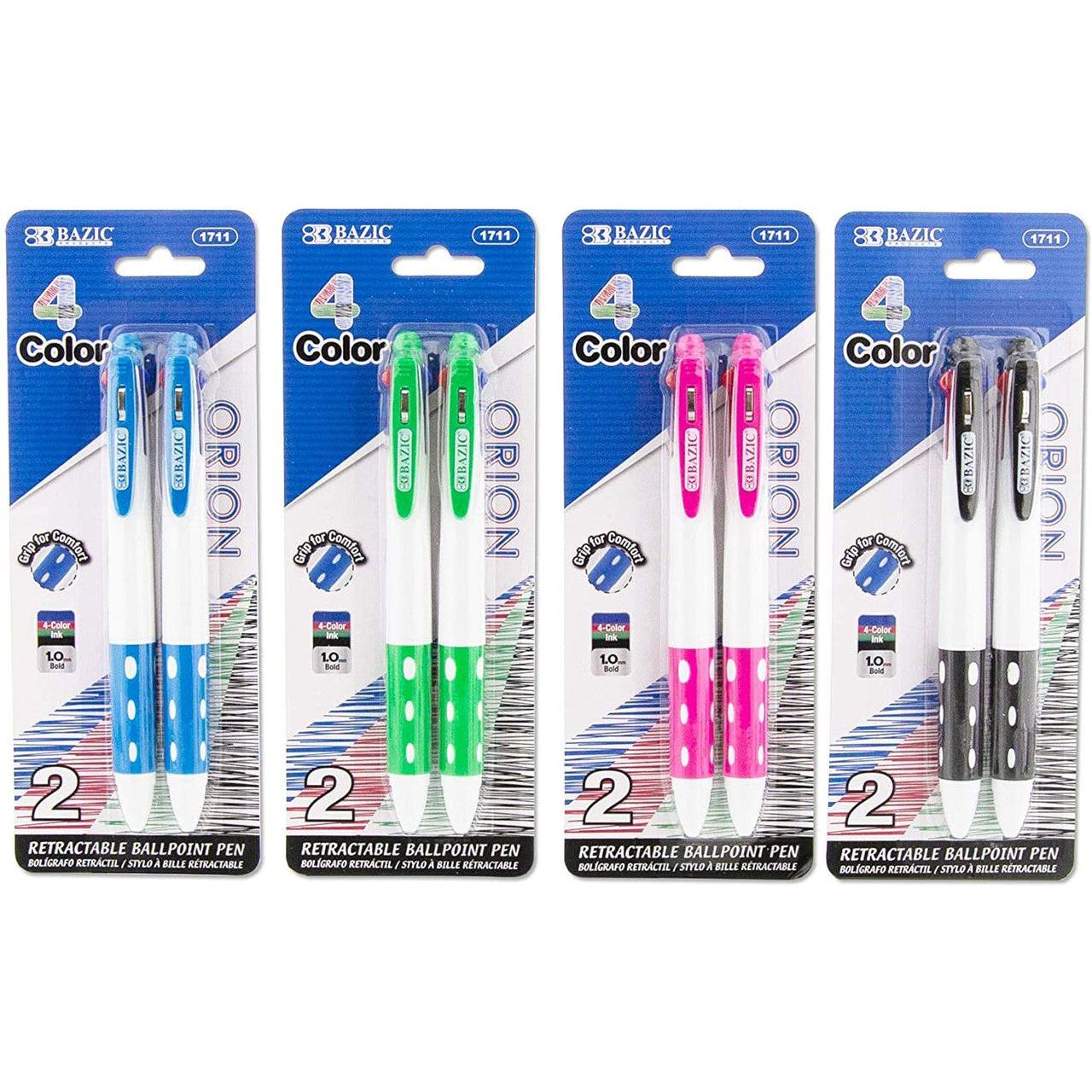 Color Works Retractable ORION 4 COLORS BALLPOINT BOLD RETRACTABLE PEN PQ.2 – JA Riollano Co ...