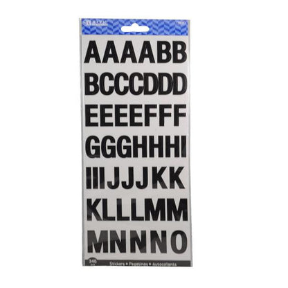 Black Color Alphabet Stickers 1'' 6 Sheets - JA Riollano