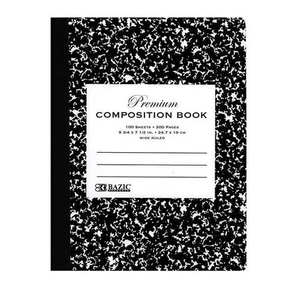 Composition Book W/R Black Marble Premium - JA Riollano