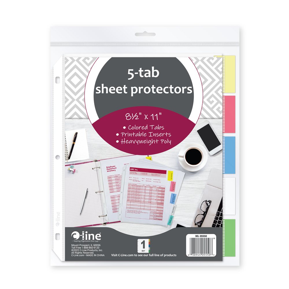 Sheet Protectors W/Index Tabs Inserts