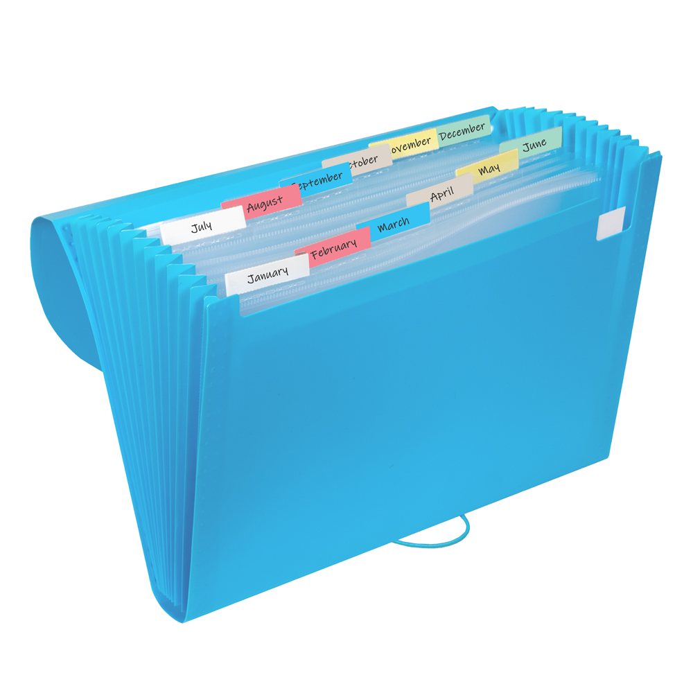 EXPANDING FILE LETTER 13-POCKETS ASST COLORS