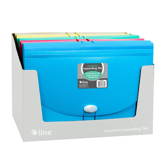 EXPANDING FILE LETTER 13-POCKETS ASST COLORS