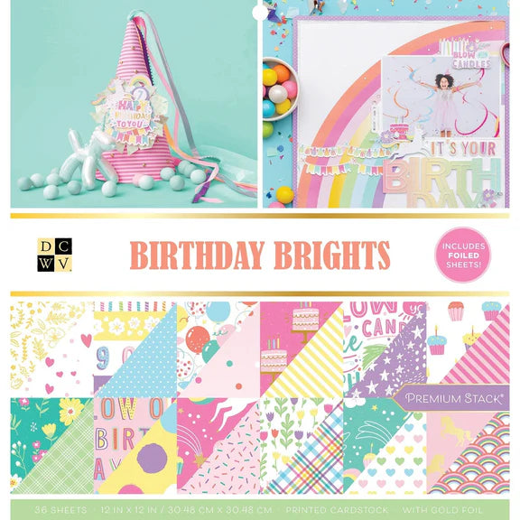 BIRTHDAY BRIGHTS CARDSTOCK 12"X12"