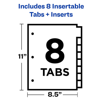 Big Tab Insertable Divider Clear 8 Tab