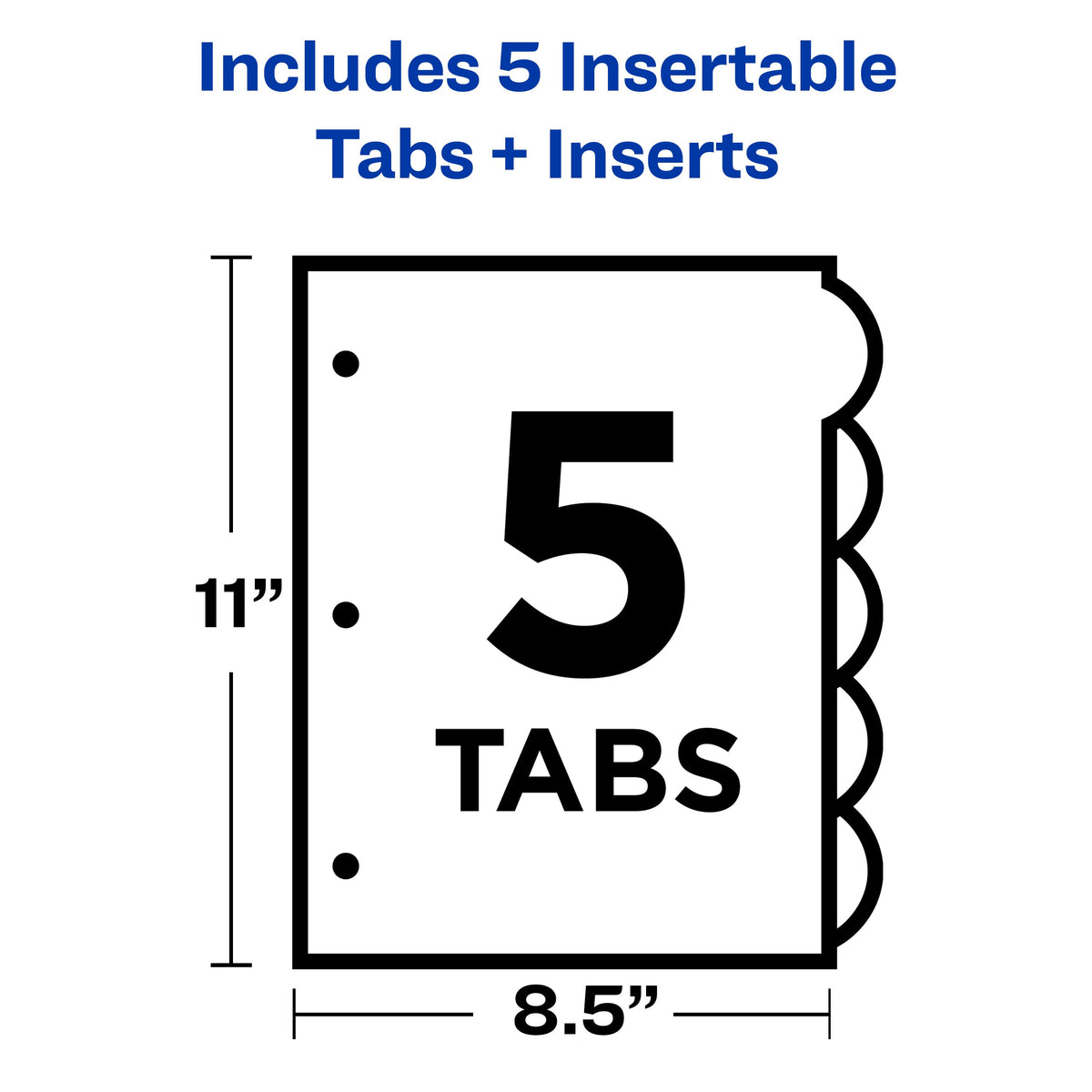 Plastic Dividers 5-Tab Set Multicolor