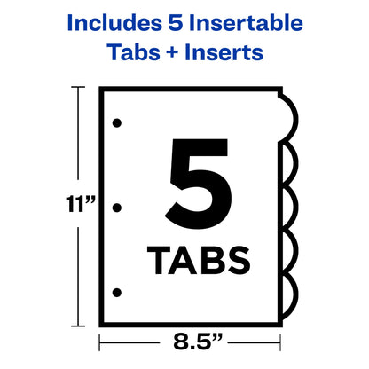 Plastic Dividers 5-Tab Set Multicolor