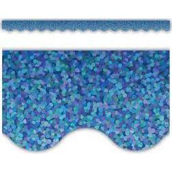 BORDERS BLUE SPARKLE SCALLOPED