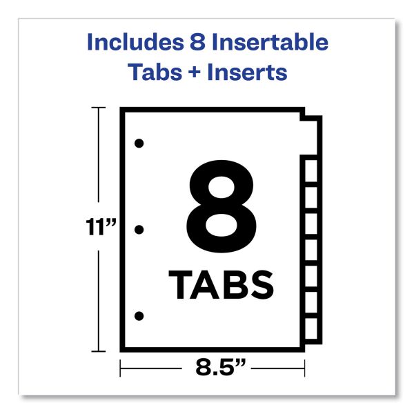Plastic Insertable Dividers 8 Tab Letter Clear