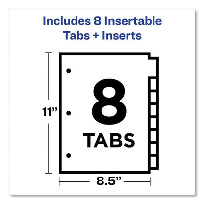 Plastic Insertable Dividers 8 Tab Letter Clear