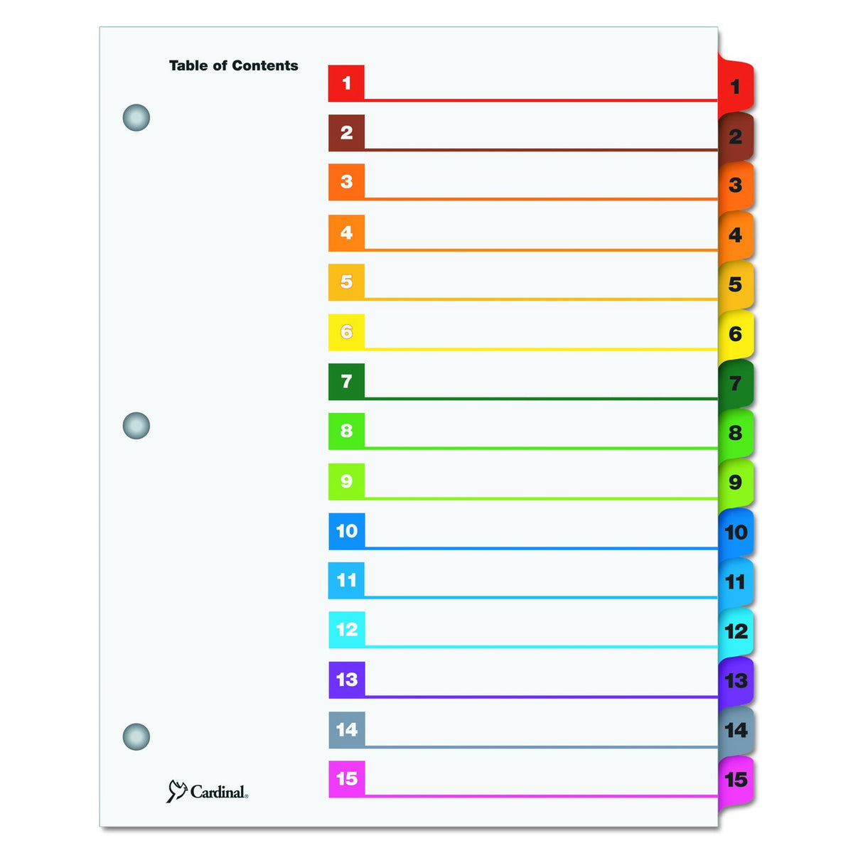 Printiable Index Divider  15 Tab Asst  Letter