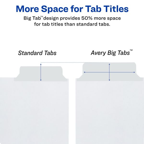 Big Tab Write & Erase Divider White 5 Tab