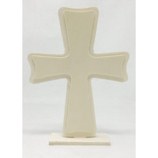 WOODEN CROSS-WAVE EDGE 6.5" HEIGHT