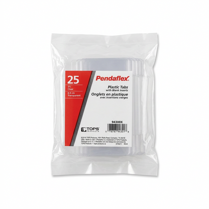 Plastic Tab Clear 3-1/2" PQ.25 - JA Riollano