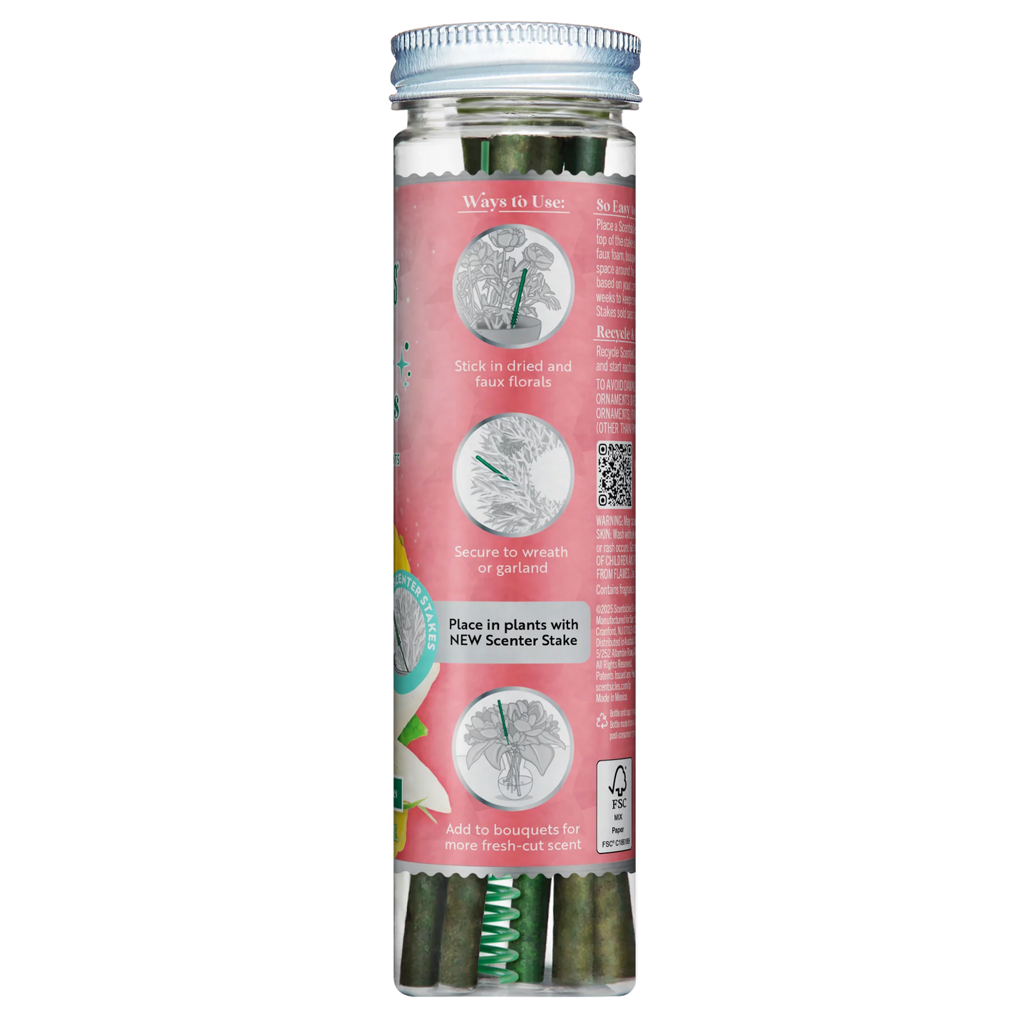 Scentscicles Scented Ornament Stick | Lemon’n Lilies | 6CT Bottle