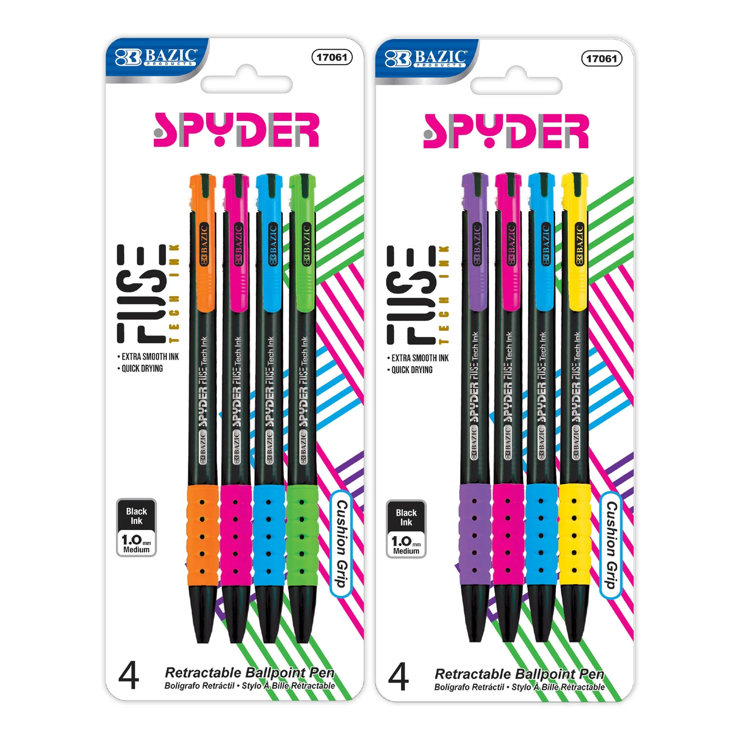SPYDER OIL GEL PEN BLACK RETRACTABLE MEDIUM PQ.4