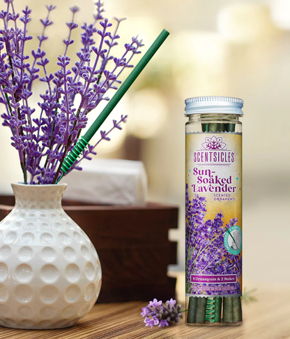 Scentscicles Scented Ornament Stick | Sun Soaked Lavender | 6CT Bottle