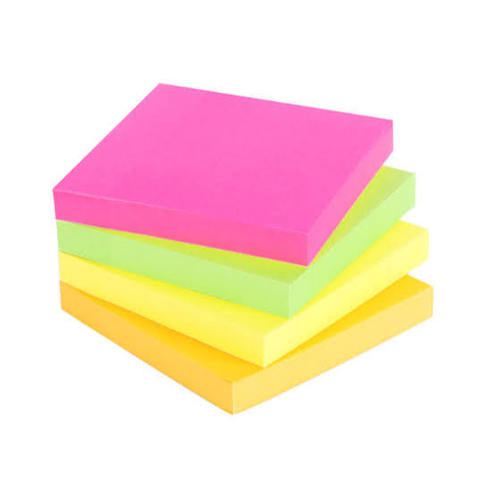 4PK 3x3 NEON STICKY NOTES 50 SHEETS PER PAD