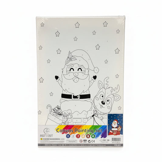 Canvas Paint Set- Paint by Color - Santa/Chimney