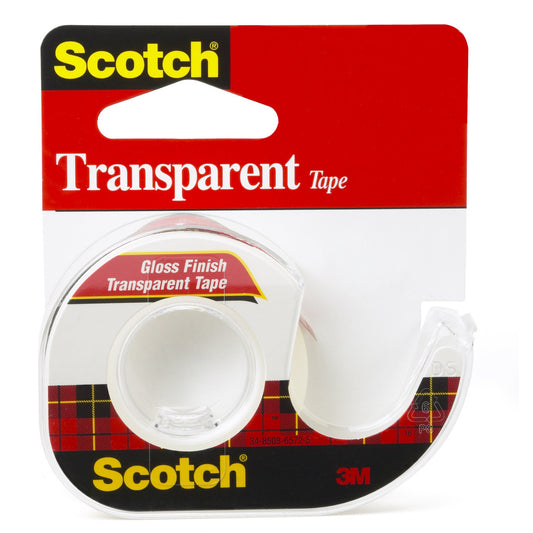 Transparent Tape 1/2" X 450" C/Dispenser