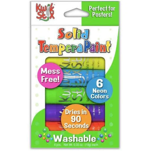 KWIKSTIX TEMPERA PAINT 6 NEON COLORS