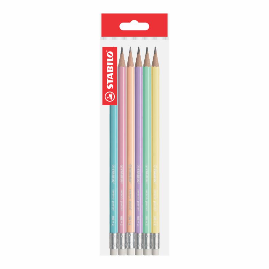 Pack con 6 lápices Stabilo surtidos en 6 colores pastel