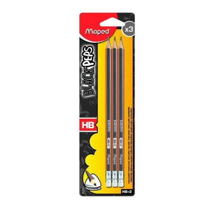 Lápices Black Peps HB C/Goma PQ.3 - JA Riollano