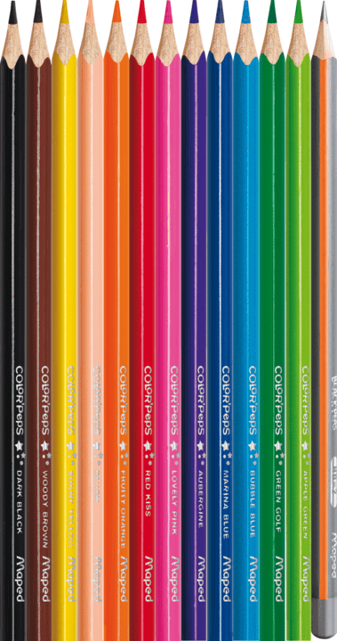 Lápiz Colorear Largo Triangular de 12 C/Sacapunta