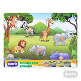 ENCAJE C/MANGO ANIMAL SELVA