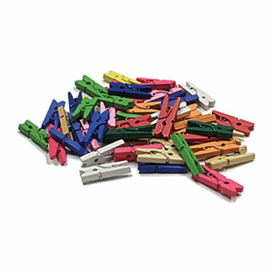 WOOD CLOTHE PINS ASST COLORS 45PCS